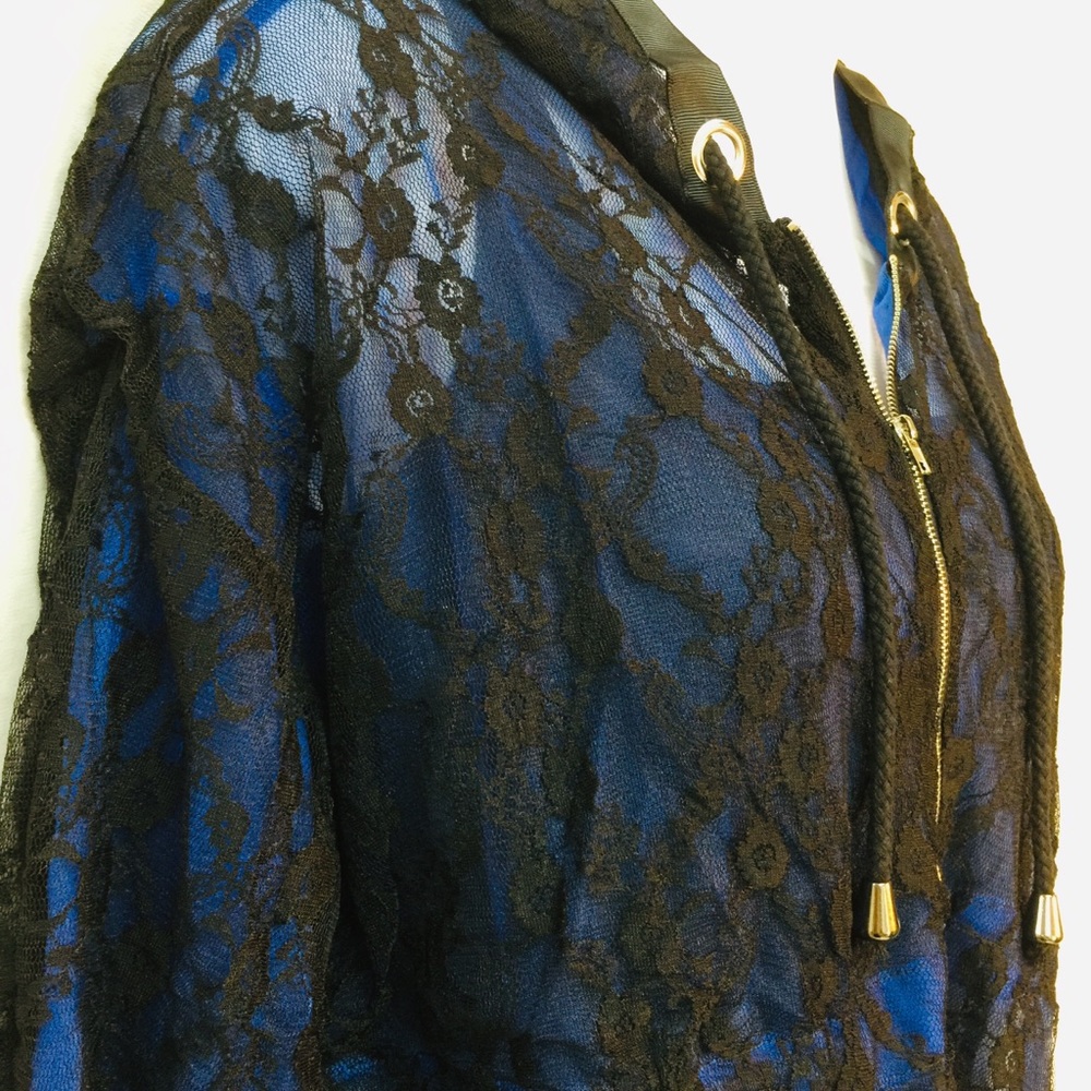 🎉Lace and Mesh Sheer Jacket - Picture 8 of 8